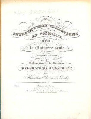 Introduction, variations et polonaise : pour la guitarre seule ; oeuv. XI