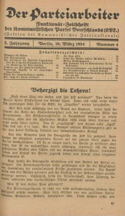 2. Jahrgang, Berlin, den 10. März 1924, Nummer 4