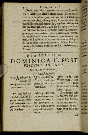 Evangelium Dominica II. Post Festum Trinitatis.