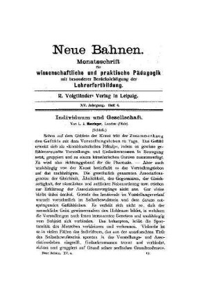 Individuum und Gesellschaft