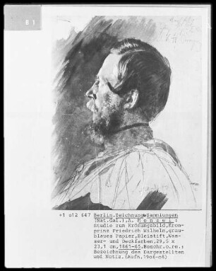 Studie zum Krönungsbild (Kronprinz Friedrich Wilhelm)