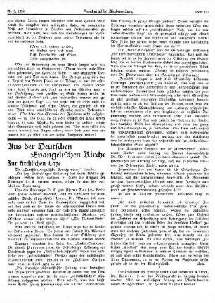 Zur kirchlichen Lage
