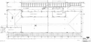 Bietigheim-Bissingen: Dachdraufsicht Hauptbau mit Teilschnitt durch Lichthöfe Empfangsgeb. Hauptbau