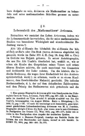 § 2. Lebensabriß des "Mathematikers" Avicenna.