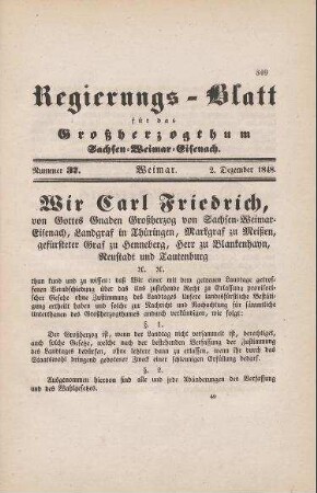 Nr. 37 : 2. Dezember 1848