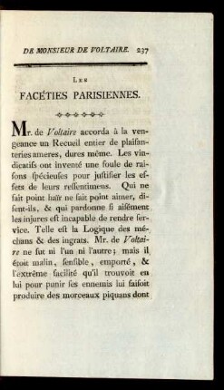 Les Facéties Parisiennes.