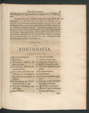 Caput IV. De Contumacia