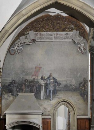 Wandbild: "Ankunft im Gelobten Land im Jahr 1476"
