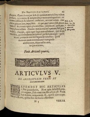 Articulus V. De Minsterio Verbi Et Sacramentorum.