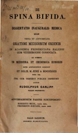 De spina bifida : Diss. inaug.