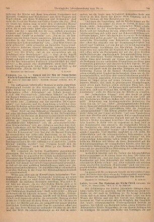 744-745 [Rezension] Lutze, Hermann, Das Mysterium der Kirche Christi
