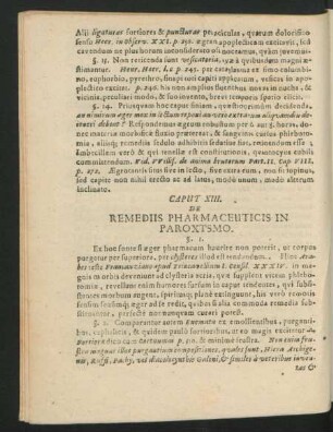 Caput XIII. De Remediis Pharmaceuticis In Paraxysmo.