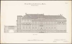 Technische Hochschule Berlin Erweiterungsbau, 1. Bauabschnitt: Ansicht von Süden 1:100