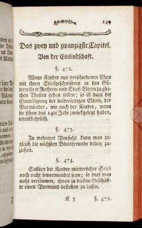 Das zwey und zwanzigste Capitel. Von der Einkindschaft.