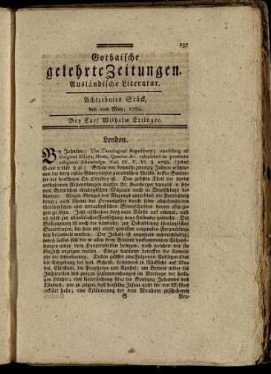Achtzehntes Stück, den 2ten May, 1789.