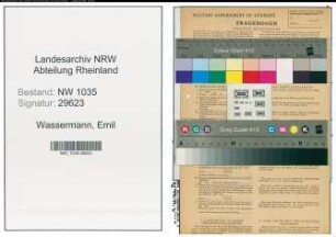 Entnazifizierung Emil Wassermann , geb. 14.09.1900 (Hauer)