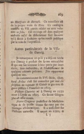 Autres particulariés de la Ville de Danzig.