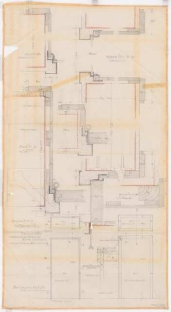 Lufttechnische Akademie, Hottengrund, Berlin-Kladow (?): Sperrholztüren in Eisenzargen: Ansichten 1:10, Details 1:1