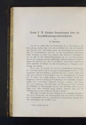 Herrn F. W. Küsters Bemerkungen über die Krystallisationsgeschwindigkeit.
