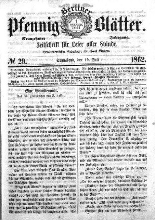 No. 29, Sonnabend, den 19. Juli
