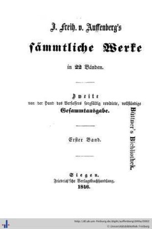 Pizarro / Die Spartaner / Der schwarze Fritz: J. Freih. v. Auffenberg's sämmtliche Werke: in 22 Bänden