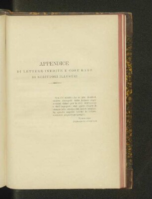 Appendice di lettere inedite e cose rare di scrittori illustri