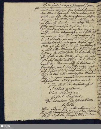 Sectio prima, de Nomine. 1. Cap. De nomine Substantino.