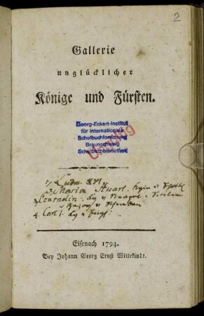 Gallerie unglücklicher Könige und Fürsten