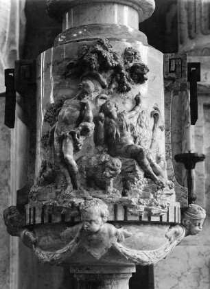 Sündenfall (Relief) : Sündenfall (Relief) (1779; J. G. Dirr). Salem, Pfarrkirche Mariä Himmelfahrt, Hochaltarschranke, Westseite