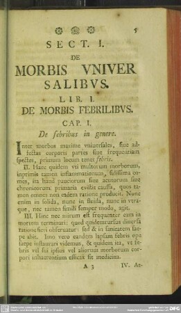 Sect. I. De Morbis Universalibus