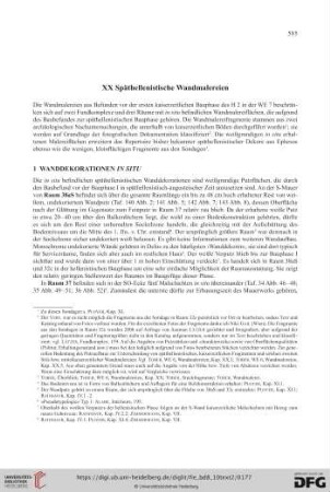 XX. Späthellenistische Wandmalereien