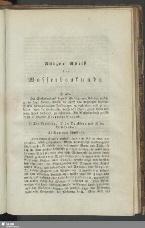 IV. Abtheilung. Kurzer Abriß der Wasserbaukunde