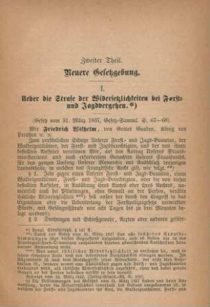 Zweiter Theil. Neuere Gesetzgebung.
