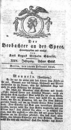 8. Stueck, 20. Februar 1826