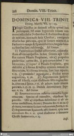 Dominica VIII. Trinit. Evang. Mathh. VII. 15-23