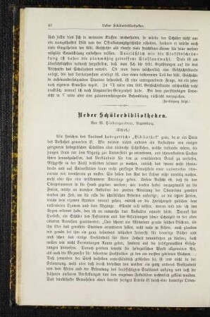 Ueber Schülerbibliotheken : (Schluß)