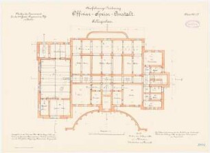 Kaserne des 4. Garderegiments zu Fuß, Berlin-Moabit: Offizier-Speiseanstalt: Grundriss Kellergeschoss 1:100