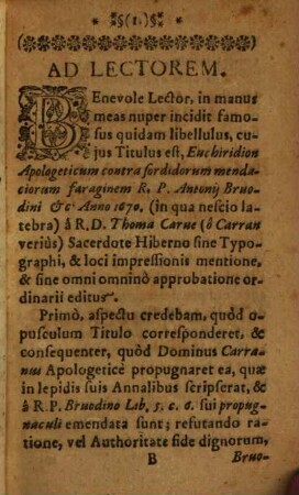 Anatomicum examen "Enchiridii apologetici" seu famosi cuiusdam libelli