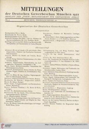 Mittteilungen der Deutschen Gewerbeschau München