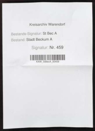 Monatliches Schatzungsregister, Bd. 1