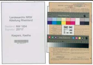 Entnazifizierung Kaethe Kaspers , geb. 10.02.1920 ()