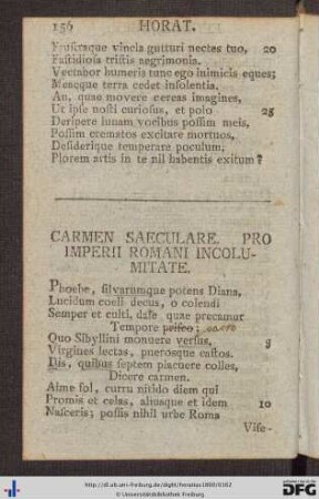Carmen Saeculare.