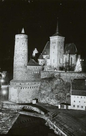 Bautzen, Alte Wasserkunst und Michaeliskirche. Ansicht von Süden