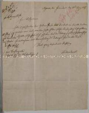 Brief adressiert an die Herren Hensel und Schumann in Berlin