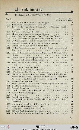 4. Auktionstag: Freitag, den 19. Juni 1936, ab ½ 3 Uhr (Nr. 1201-1600)