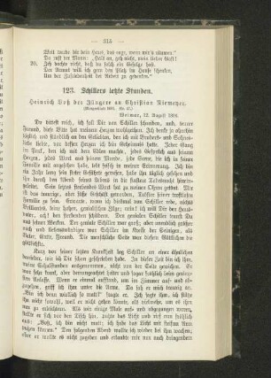 123. Schillers letzte Stunden.