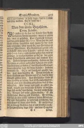 CCXL. Von den übeln Bezahlern. Trutz Käyser.