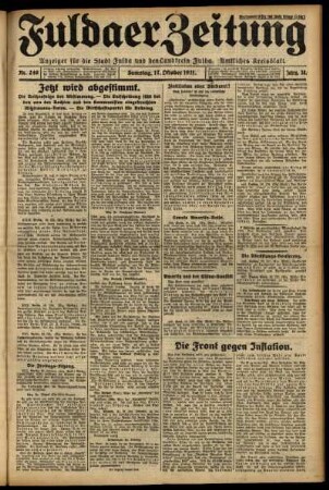 Ausgabe vom Samstag, den 17. Oktober 1931.