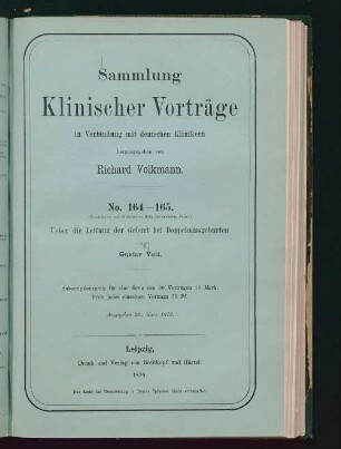 Ueber die Leitung der Geburt bei Doppelmissgeburten