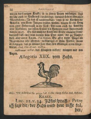 Allegoria XIIX. vom Hahn.